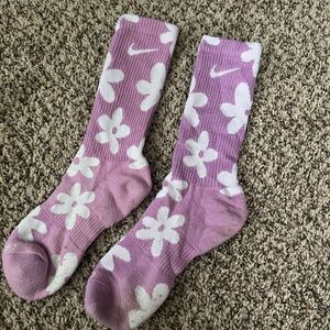 flowered Nike socks